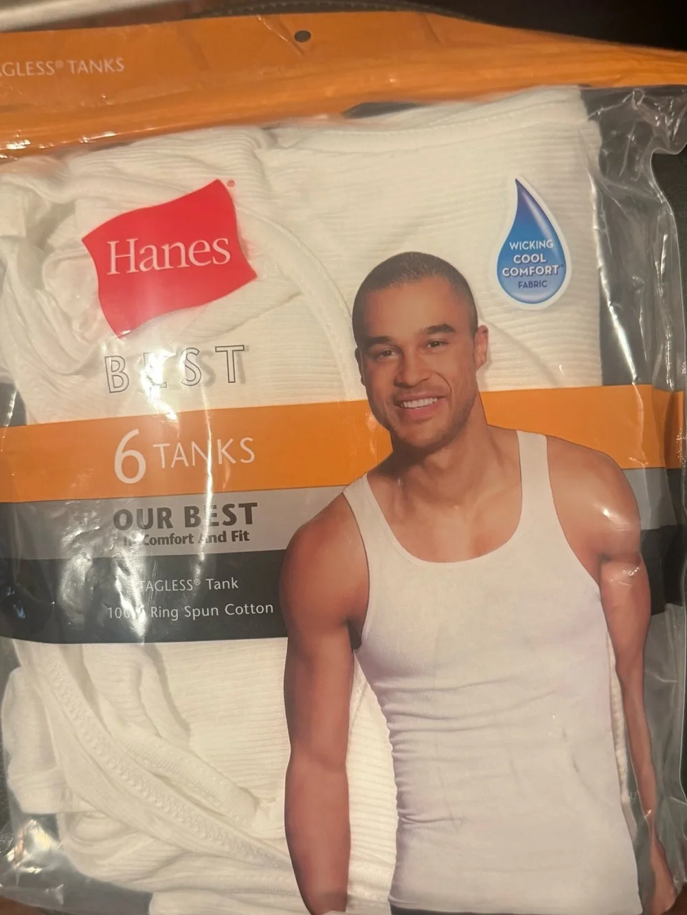 *Hanes Men's White Ribbed Tank Tops - 6 Pack
